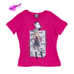 LOVE BELIEVER™ T-Shirt Fucsia "Shibuya" Donna Japanese Style Tokyo Districts