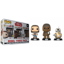 Funko POP: Star Wars The Last Jedi - Rebel 3 Pack - Rey, Chewbacca, BB-8 Figure, 10cm