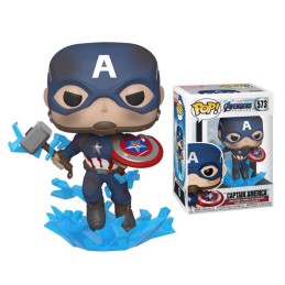 Funko Pop Avengers Endgame: Captain America with Broken Shield & Mjolnir Figure 573, 10cm