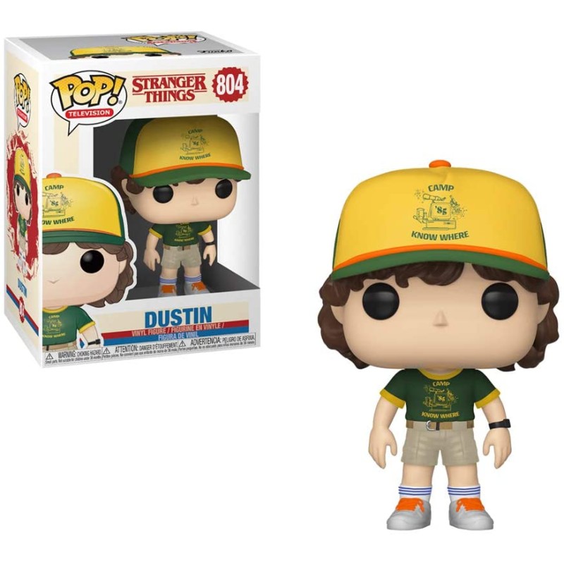 Funko POP Stranger Things: Dustin (At Camp) Figure 804, 10cm