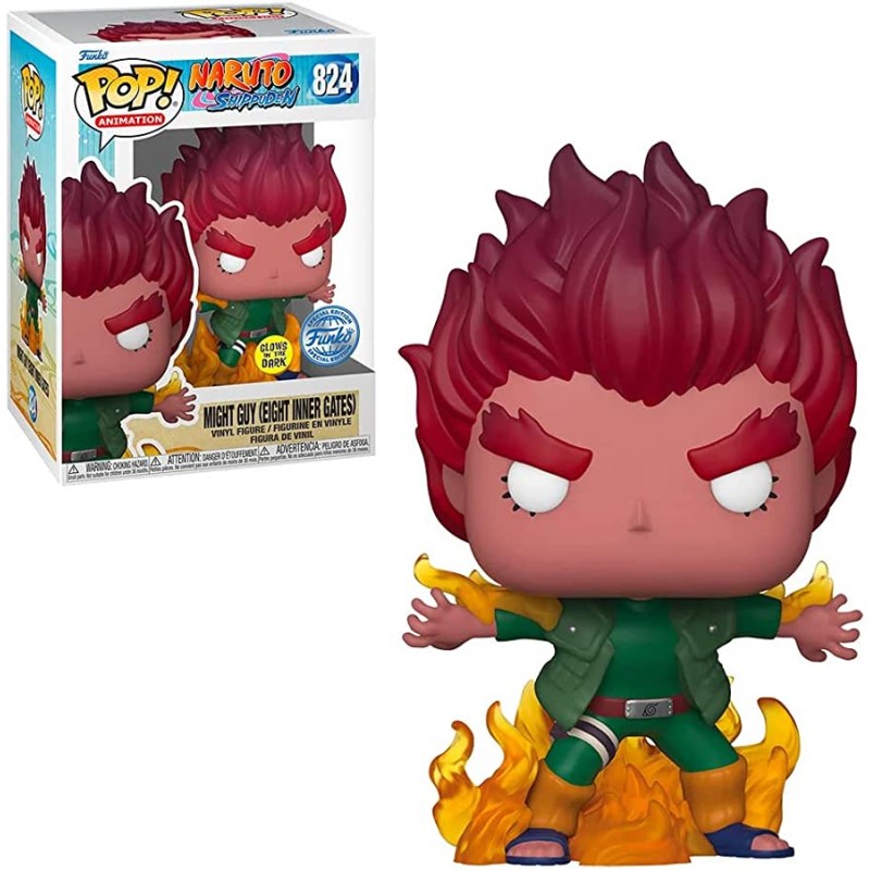 Funko POP Animation: Naruto Shippuden - Mighty Guy -GLOW-(Eight Inner Gates) Figure 824, 10cm