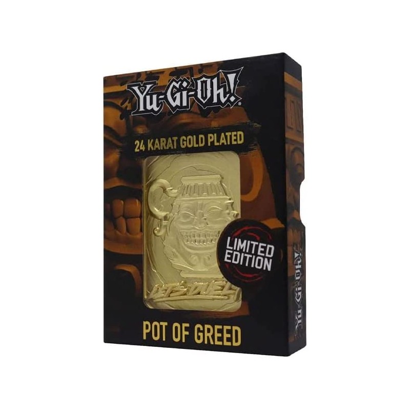 Fanattik YU-GI-OH! - Pot of Greed - Carta in Metallo Placcato Oro 24k, Limited to 5000 Worldwide