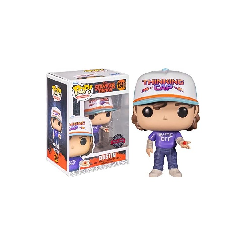 Funko POP Television: Stranger Things - Dustin Figure Exclusive 1249, 10cm