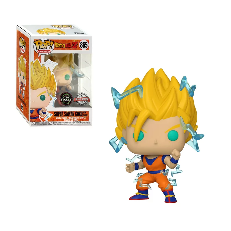 Funko Pop Animation: Dragon Ball Z - Super Sayian Goku with Energy CHASE Figure 865, 10cm