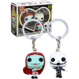 Funko Pop! Keychain: Disney The Nightmare Before Christmas - 2 Pack Holiday Jack Skellington & Sally - Mini Figura in Vinile da