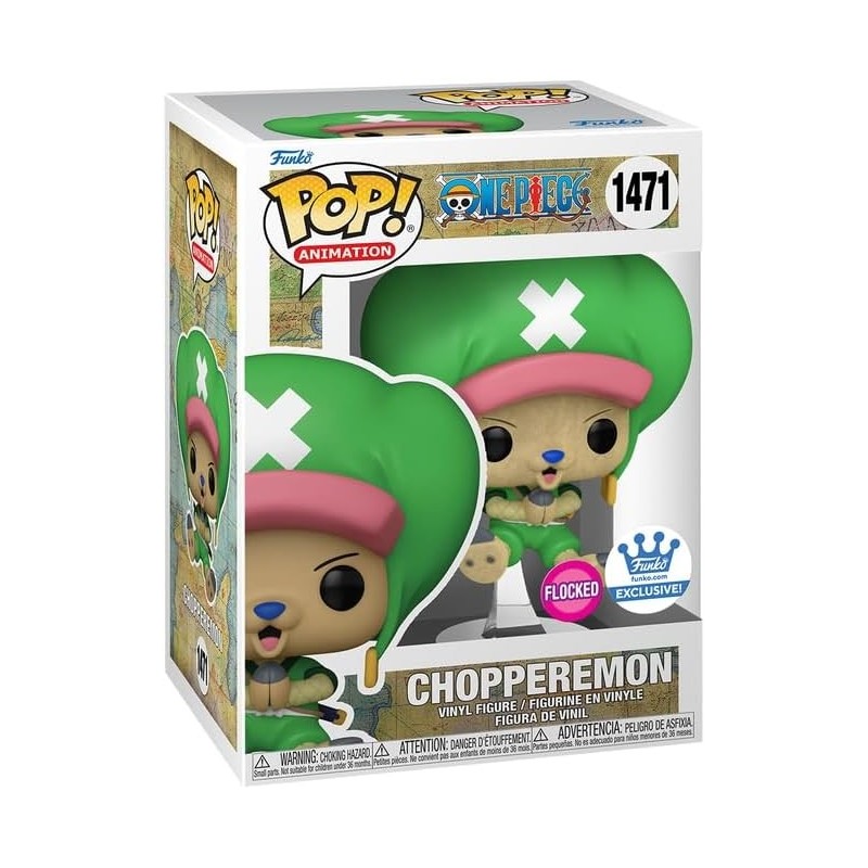 Funko Pop Animation: One Piece - Chopperemon (Chopper Wano) FLOCKED Exclusive Figure 1471, 10cm