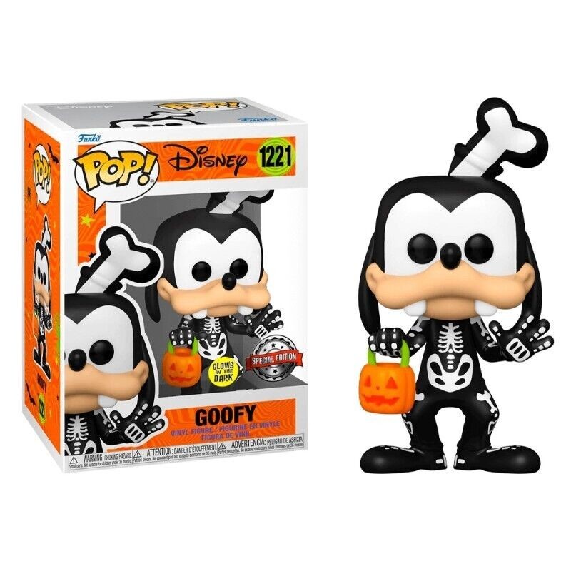 Funko Pop Disney: Goofy (Skeleton) (Glows in the Dark) (Special Edition) Figure 1221, 10cm