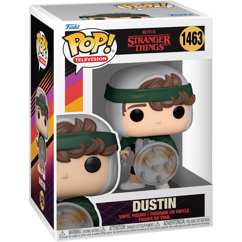 Funko Pop! TV: Stranger Things - Hunter Dustin Henderson With Shield​​ - Aka Senzadenti- Figura in Vinile da Collezione - Idea